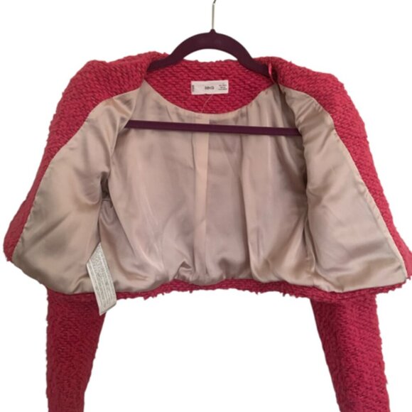 MANGO Cropped, textured jacket finished with candy  buttons  SMALL - Picture 11 of 15